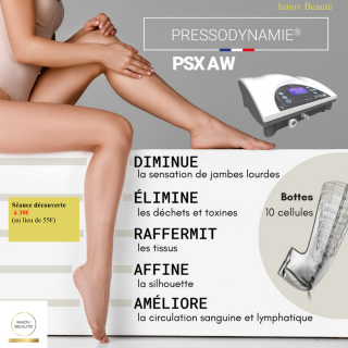 Envie de légèreté et de récupération ?
La Presso Dynamie booste ta circulation, soulage les muscles et affine ta silhouette.
👉 Découvrir le soin à 30€ (au lieu de 55€)
Jusqu'au 9 août 2025 image